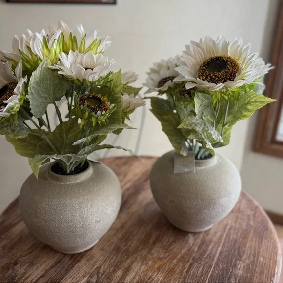 Chic Tan Vase with Sunflower Display - Picture 1 of 9